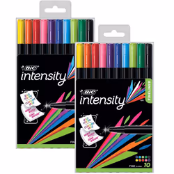 Intensity Fineliner Marker Pen Fine Point (0.4mm) Assorted Colors 10 Per Pack 2 Packs