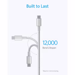 USB C to USB C Charger Cable, New Nylon USB-C to C Cable (6ft/1.8m, 2-Pack), 60W (3A) for iPhone 15/15 Pro/15 Plus/15 Pro Max, iPad mini 6/Pro 2021,