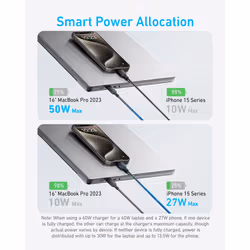 USB C Cable, 4 ft 2-in-1 USB C to USB C Cable 140W Max, Fast Charging for iPhone 15/15 Pro/15 Pro Max/15 Plus, Samsung S24/S23, MacBook Air/Pro,