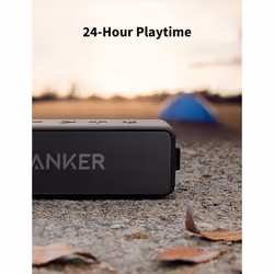 Anker Soundcore 2 Portable Bluetooth Speaker with 12W Stereo Sound, BassUp, IPX7 Waterproof, 24-Hour Playtime, Wireless Stereo Pairing, Speaker