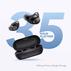 Wireless Earbuds, Soundcore by Anker Life A1 Bluetooth Earbuds, Powerful Customized Sound, 35H Playtime, Wireless Charging, USB-C Fast Charge, IPX7 Wa