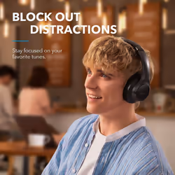 Soundcore by Anker Life Q20+ Active Noise Cancelling Headphones, 40H Playtime, Hi-Res Audio, Soundcore App, Connect to 2 Devices, Memory Foam Earcups,