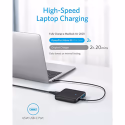 Anker USB C Plug, 543 Charger (65W II), PIQ 3.0 & GaN 4-Port Slim Fast Wall Charger, with Dual USB C Ports (45W Max), for...