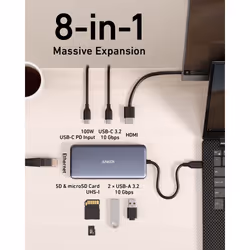 Anker 555 USB Type-C 10000 Mbit/s Black