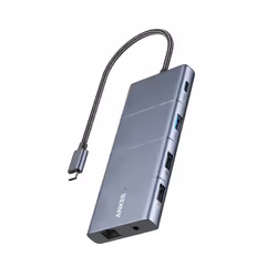 Anker Innovations A83880A1, USB Type-C, 3.5mm, DisplayPort, HDMI, RJ-45, USB 2.0, USB 3.2 Gen 2 (3.1 Gen 2) Type-A, USB 3.2 G ...