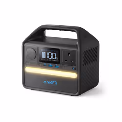 Anker 521 Portable Power Station (PowerHouse 256Wh), 6-Port PowerHouse 200W/256Wh with Solar Generator, 2 AC Outlets, 60W USB ...