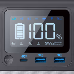 Anker 521 Portable Power Station (PowerHouse 256Wh), 6-Port PowerHouse 200W/256Wh with Solar Generator, 2 AC Outlets, 60W USB-C Power Delivery Output, LED Light for Outdoor RV, Emergencies and More