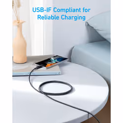 Anker Braided USB-C to USB-C Charging Cable 1.8 m, Black - Additional view 5