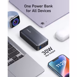 Power Bank, 533 Power Bank (PowerCore 30W), Power IQ 3.0 Portable Charger with PD 30W Max Output, 10,000mAh Battery Pack for iPhone 15/14/13 Series,