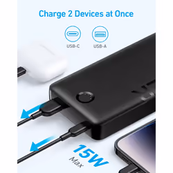 Power Bank, 325 Portable Charger (PowerCore 20K II), 20,000mAh Battery Pack with 2-Port, 15W High-Speed Charging for iPhone15/15 Plus/15 Pro/15 Pro