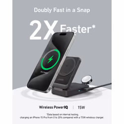 Anker B2557311 mobile device charger Headphones, Headset, Smartphone, Smartwatch Black AC Wireless charging Fast charging Indoor