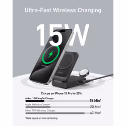 Anker B2557311 mobile device charger Headphones, Headset, Smartphone, Smartwatch Black AC Wireless charging Fast charging Indoor