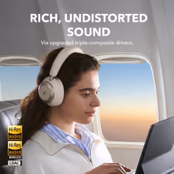Soundcore Space One Pro Headset Wireless Head-band Calls/Music Bluetooth White - Additional view 4