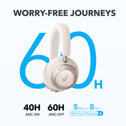 Soundcore Space One Pro Headset Wireless Head-band Calls/Music Bluetooth White - Additional view 5