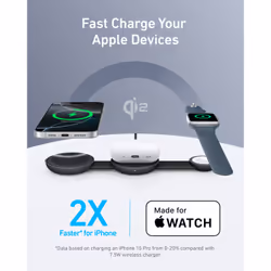 Anker B25M8H11 mobile device charger Headphones, Headset, Smartphone, Smartwatch Black Wireless charging Fast charging Indoor - Additional view 4