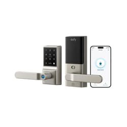 eufy Smart Lever Lock C33  Keyless Fingerprint Door Lock with Handle  Integrated Wi-Fi  Remote Control via App  Biometric Entry Knob  Auto-Locking  IP