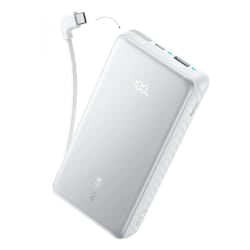Anker Zolo Power Bank, 10,000mAh Portable Charger 22.5W Output with Built-in USB-C Cable, Black