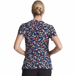 Dickies EDS Women Scrubs Top V-Neck Print DK616  XS  Safari Pop