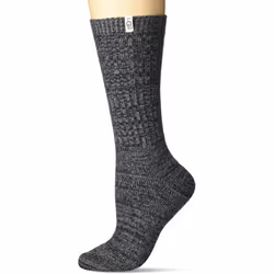 Ugg Womens Rib Knit Slouchy crew Sock  grey  Black  One Size