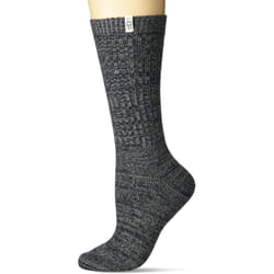 Ugg Womens Rib Knit Slouchy crew Sock  grey  Black  One Size