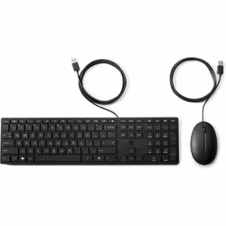 HP Wired Desktop 320MK Mouse and Keyboard, Wired, USB, Mechanical, QWERTY, Black, Mouse included