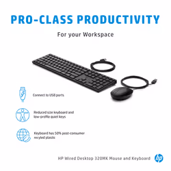 HP Wired Desktop 320MK Mouse and Keyboard - Additional view 4