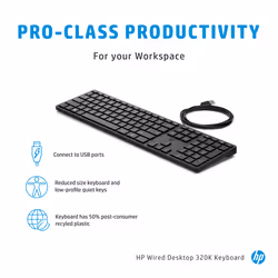 HP Wired Desktop 320K Keyboard - Additional view 7