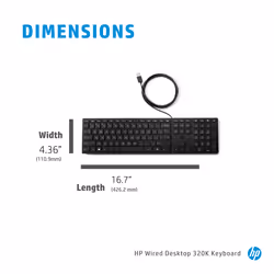 HP Wired Desktop 320K Keyboard - Additional view 8