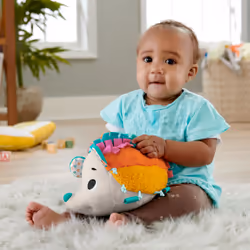 Fisher-Price Cuddle ‘n Snuggle Hedgehog Plush Infant Sensory Toy with Rattle & Crinkle Sounds