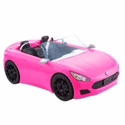 Barbie Pink Convertible Vehicle Toy with Rolling Wheels, Doll car, 3 yr(s)