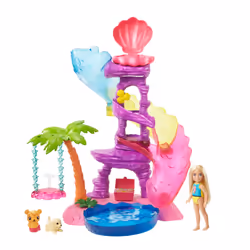 Barbie Dreamtopia Chelsea Water Lagoon Playset with Chelsea Doll (6 in Blonde) 2 Pets Slide Pool & Swing Gift for 3 to 7 ...