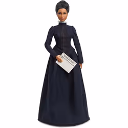 Barbie Ida B Wells Inspiring Women Doll Wearing Blue Dress Newspaper Accessory