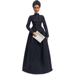 Barbie Ida B Wells Inspiring Women Doll Wearing Blue Dress Newspaper Accessory