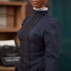 Barbie Ida B Wells Inspiring Women Doll Wearing Blue Dress Newspaper Accessory