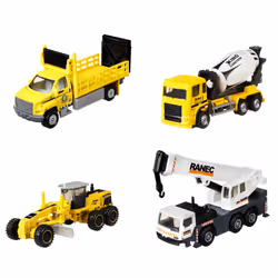 Matchbox Real Working Rigs 4 Vehicle Bundle - 21A, Vehicle set, 3 yr(s), Metal, Plastic, Black, White, Yellow