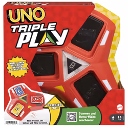 Games UNO Triple Play, Card Game, Shedding, 7 yr(s), Family game