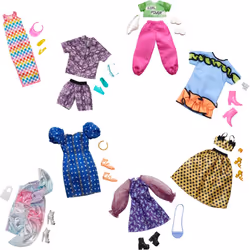 Barbie Clothes Multipack with 8 Complete Outfits for Barbie Doll  25+ Pieces Include 8 Outfits  8 Pairs of Shoes & 8 Accessor ...
