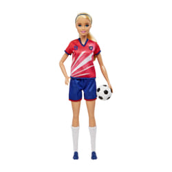 Barbie Soccer Doll, Blonde, #9 Uniform, Soccer Ball, Cleats, Socks, 3 & Up