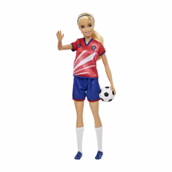 Barbie Soccer Doll, Blonde, #9 Uniform, Soccer Ball, Cleats, Socks, 3 & Up - Additional view 4