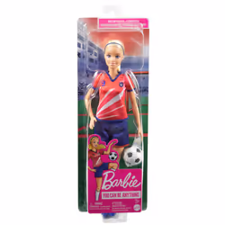 Barbie Soccer Doll, Blonde, #9 Uniform, Soccer Ball, Cleats, Socks, 3 & Up - Additional view 6