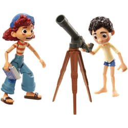 Mattel Disney Pixar Luca Stargazers Pack with Luca Paguro & Giulia Posable Authentic Action Figure Movie Characters & Telescope & Book Accessories  Gi