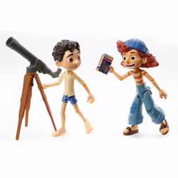 Mattel Disney Pixar Luca Stargazers Pack with Luca Paguro & Giulia Posable Authentic Action Figure Movie Characters & Telescope & Book Accessories  Gi