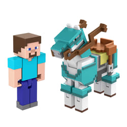 Minecraft STEVE AND ARMORED HORSE Figures