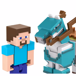 Minecraft STEVE AND ARMORED HORSE Figures
