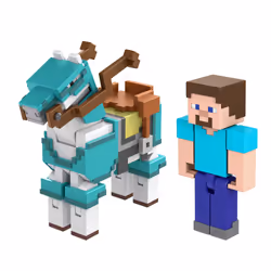 Minecraft STEVE AND ARMORED HORSE Figures