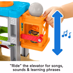 Fisher-Price Little People Toddler Learning Toy Load Up n Learn Construction Site Playset with Dump Truck for Ages 18+ Months
