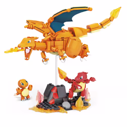 MEGA Pokémon Building Toy Kit Charmander Set with 3 Action Figures (313 Pieces) for Kids