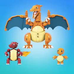 MEGA Pokémon Building Toy Kit Charmander Set with 3 Action Figures (313 Pieces) for Kids - Additional view 6