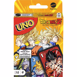 UNO Dragon Ball Z Card Game for Family Night Featuring TV Show Themed Graphics and a Special Rule for 2-10 Players