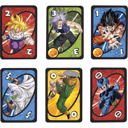 UNO Dragon Ball Z Card Game for Family Night Featuring TV Show Themed Graphics and a Special Rule for 2-10 Players
